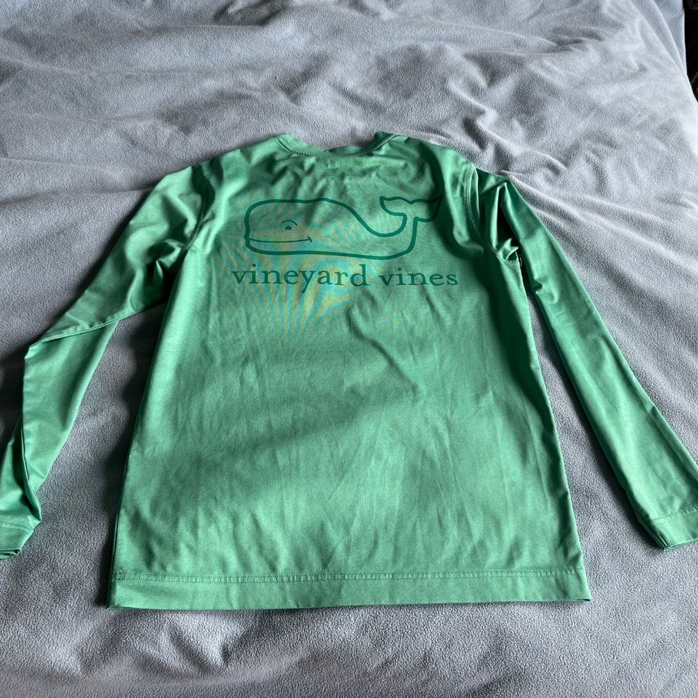 Vineyard Vines SZ S Mint Green Performance Whale T-Shirt Logo Print